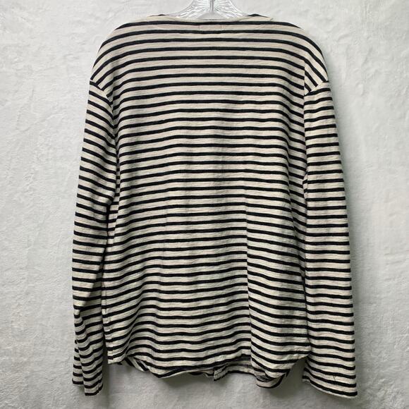 Obey Womens XL Black and White Striped Button Front Cardigan Long Sleeves - Picture 5 of 7